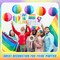 16 Pcs Rainbow Paper Lanterns 9.8 Inch Beach Ball Paperlanterns , Mexican Fiesta Party Decorations Summer Luau Themed Hanging Decor Colorful Round